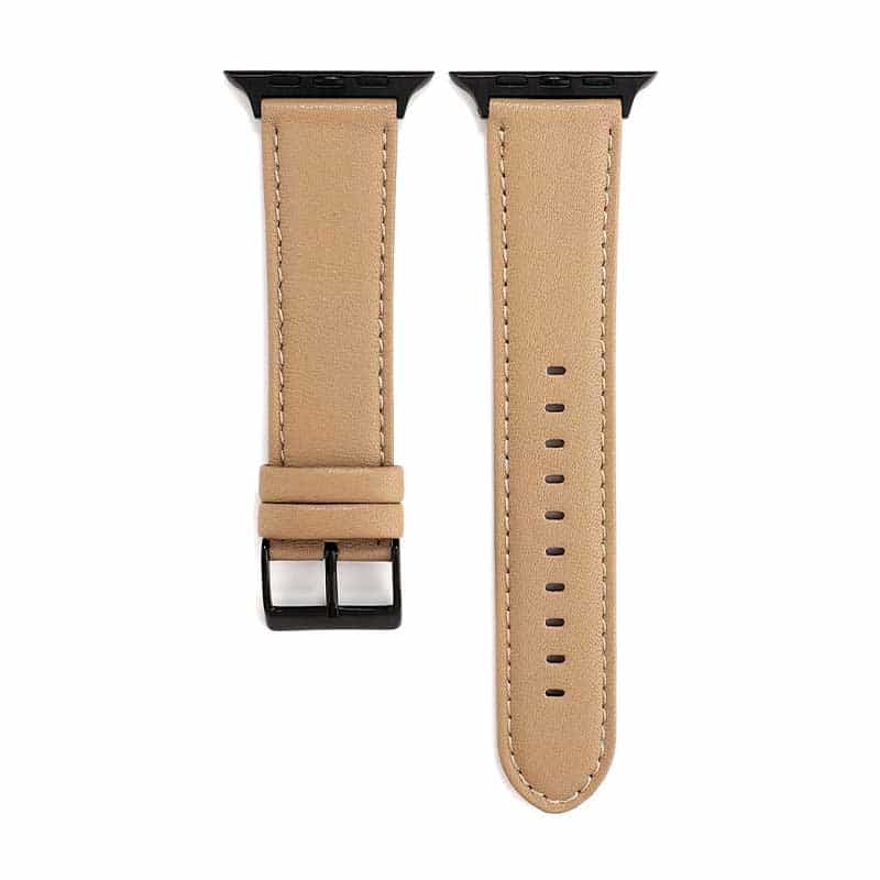 Bracelet Cuir Vintage Apple Watch Khaki Luxe
