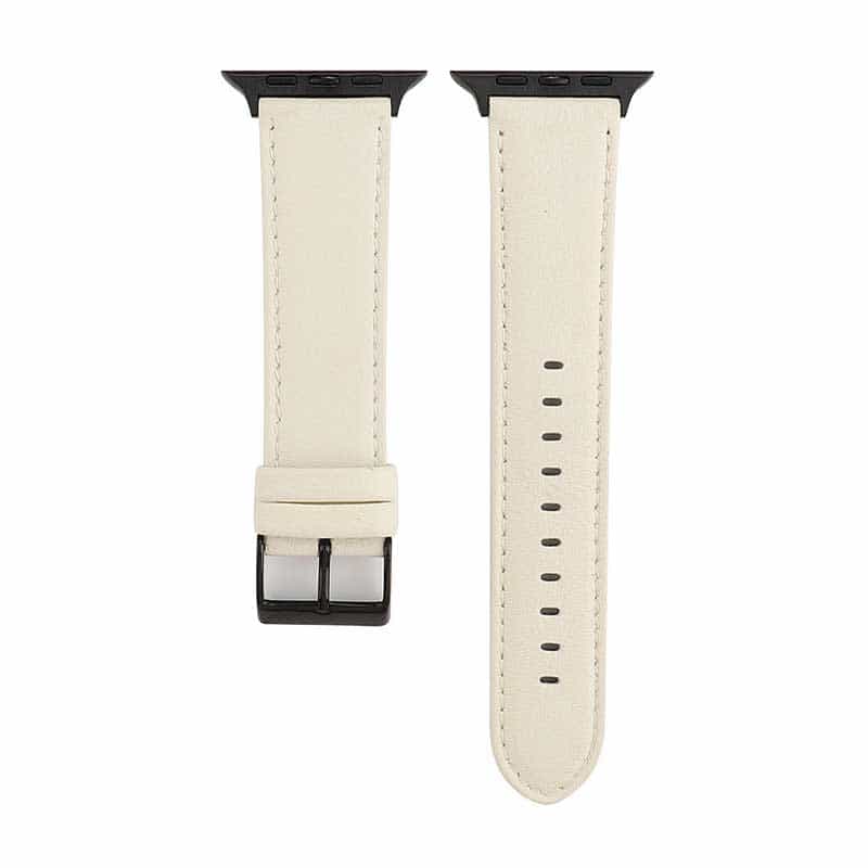 Bracelet Cuir Vintage Apple Watch Blanc Homme