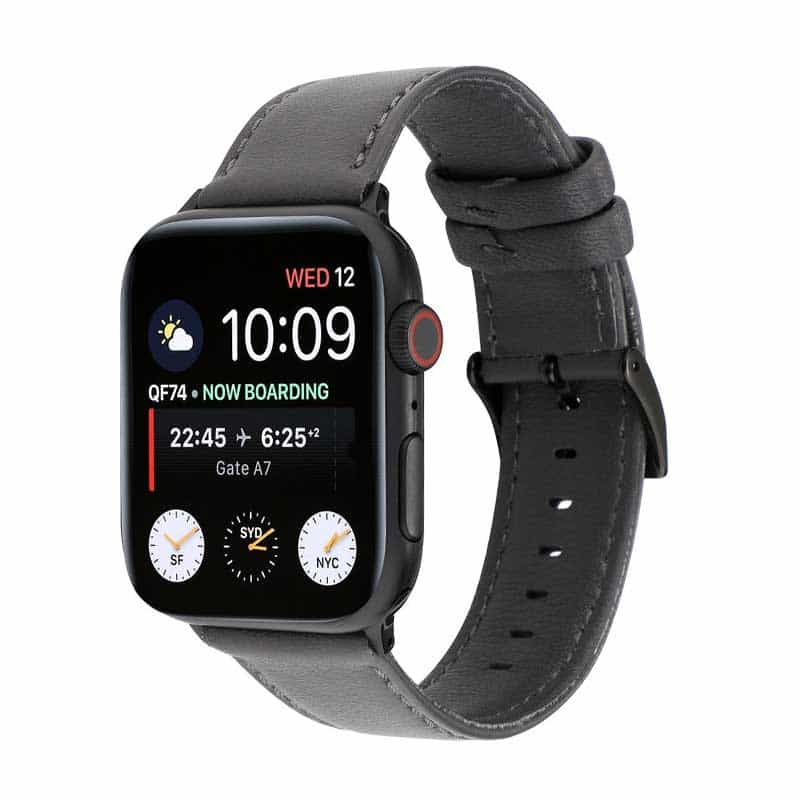 Bracelet Cuir Vintage Apple Watch Gris