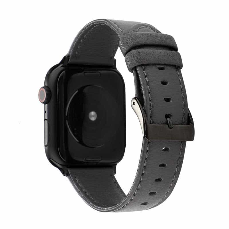 Bracelet Cuir Vintage Apple Watch Gris Homme
