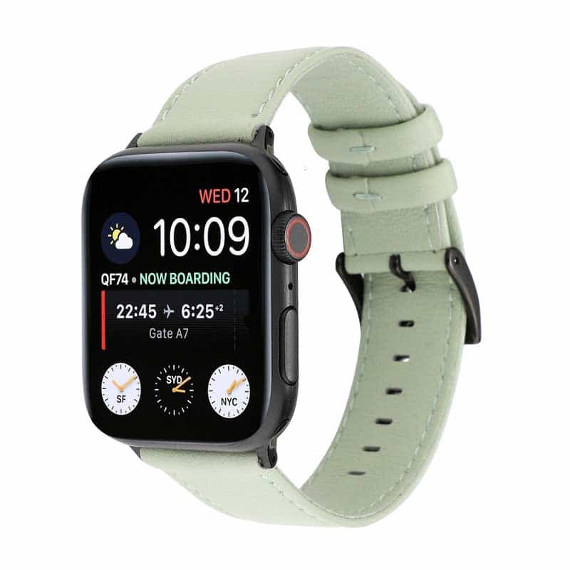 Bracelet Cuir Vintage Apple Watch Vert