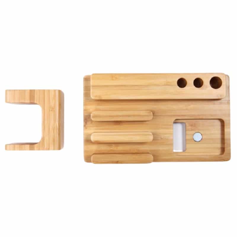 Support de Charge iPhone et Apple Watch Bois Bamboo