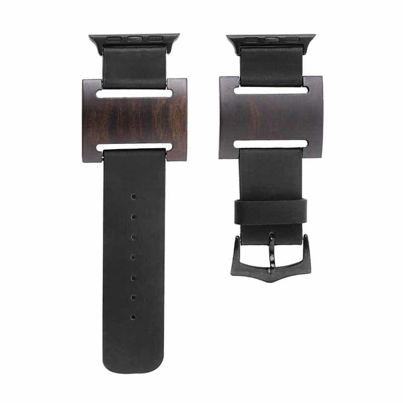 Bracelet Apple Watch <br /> Cuir Noir - Univers-Watch