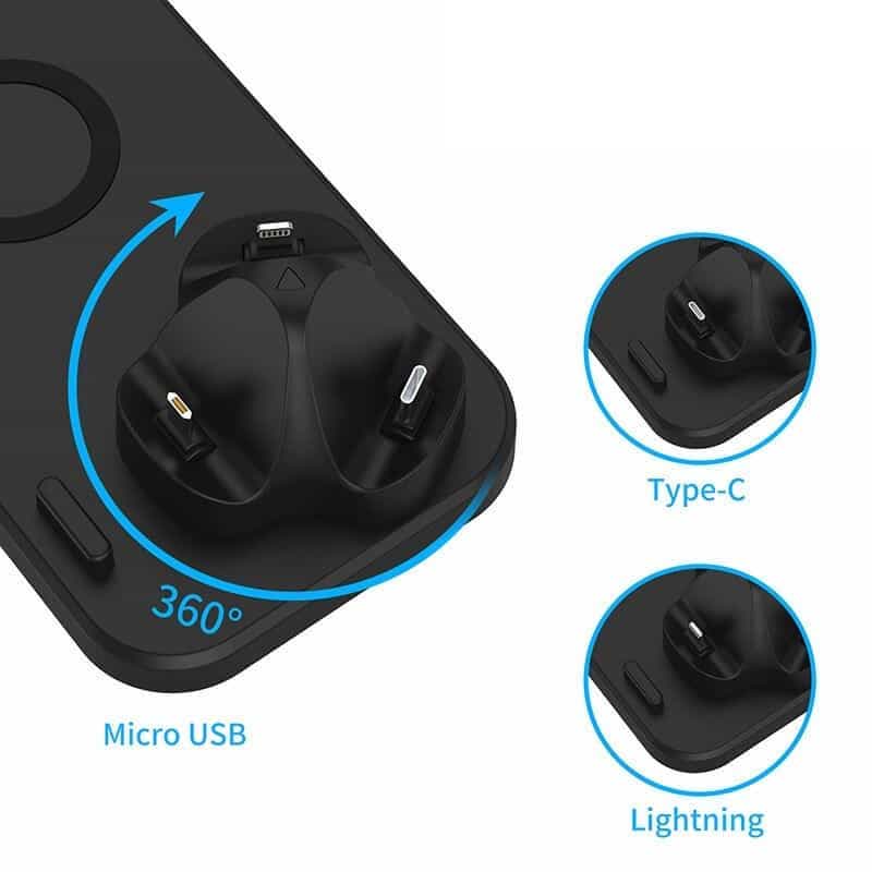 Chargeur Apple Watch <br /> 6 en 1 Sans Fil iPhone Airpods